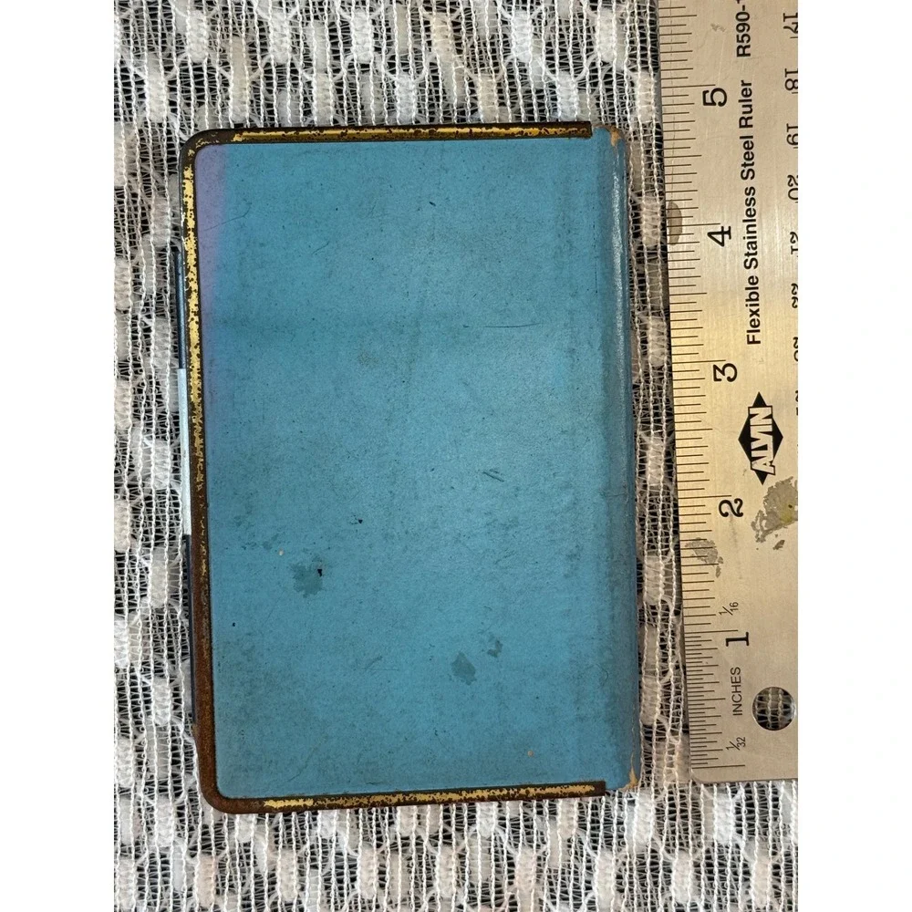 Antique 1905 Pocket Notebook Handwritten Notes Ephemera Blue Gold Floral
